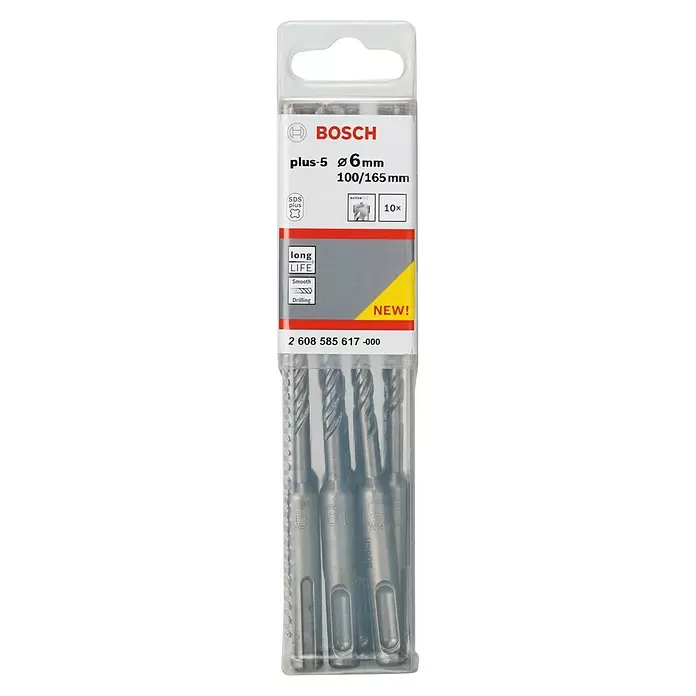 Bosch SDS-Plus Betonbohrer - 6 mm, 165 mm, 10 Stk. - Vorderansicht