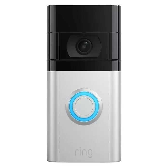 Ring Türklingel mit Kamera Video Doorbell 4 - Nickel matt/Schwarz, 1.920 x 1.080 Pixel (Full HD), 2,8 x 6,2 x 12,8 cm - Vorderansicht