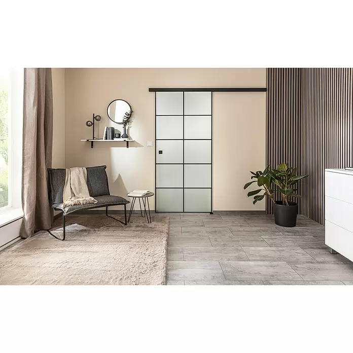 Diamond Doors Black Edition Schiebetür-Komplettset Loft Black Edition - 935 x 2.058 mm, Einscheibensicherheitsglas (ESG) - Stimmungsaufnahme