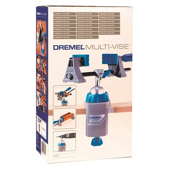 Dremel Multi-Schraubstock 2500 - Rotationswinkel: 360 °, Neigungswinkel: 50° - Diagonale Ansicht