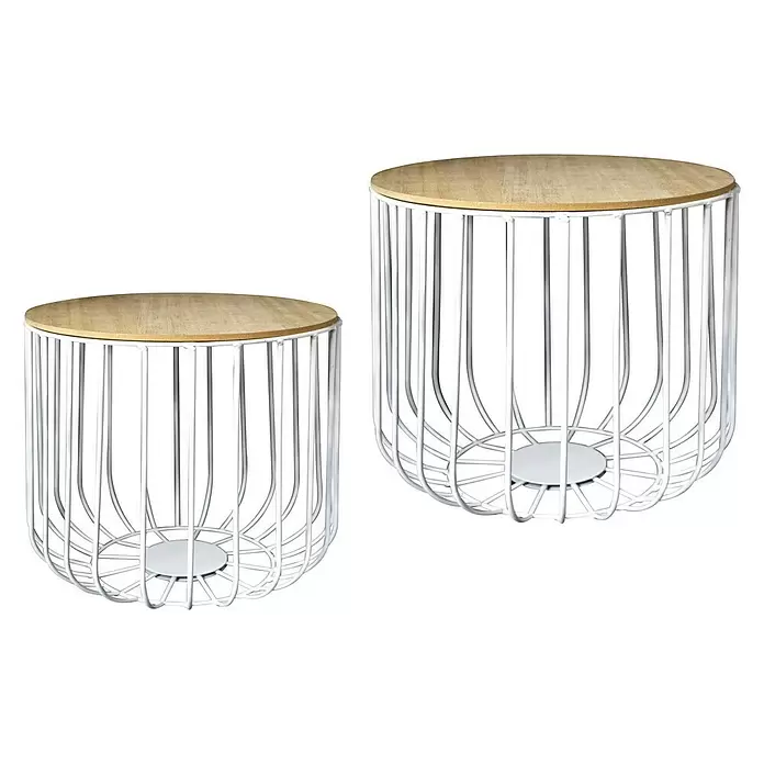 Mesa auxiliar de jardín Alexis - 63 x 37 cm, Blanco - Vista angular
