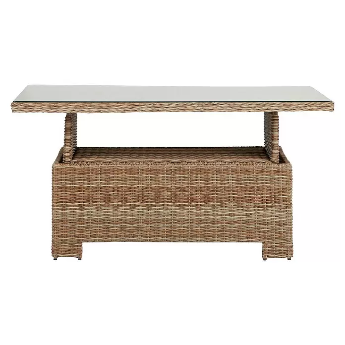Mesa de jardín Gotland - L x An: 134 x 84 cm, Arena - Vista frontal