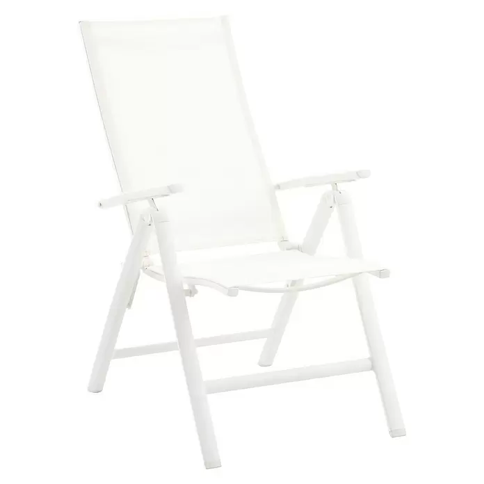 Sunfun Maja Sillón de posiciones - Ancho: 61 cm, Textileno, Blanco, Regulable - Vista angular