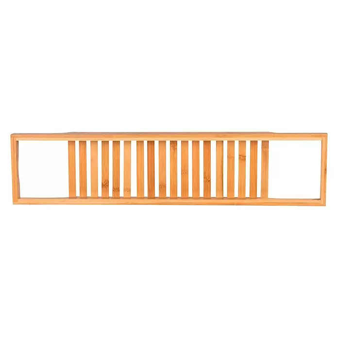 Wenko Bambusa Ablage Badewannenbrücke - L x B x H: 16 x 70 x 4,5 cm, Braun, Bambus - Draufsicht