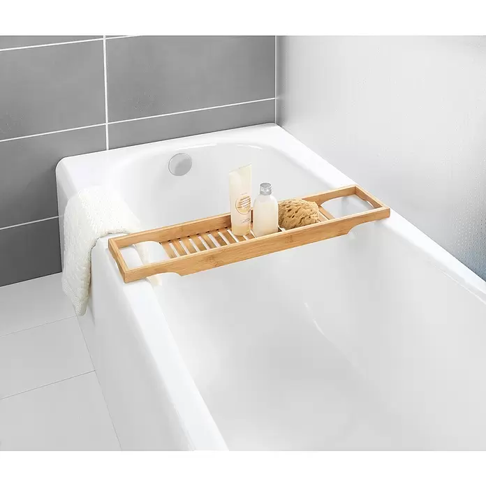 Wenko Bambusa Ablage Badewannenbrücke - L x B x H: 16 x 70 x 4,5 cm, Braun, Bambus - Stimmungsaufnahme
