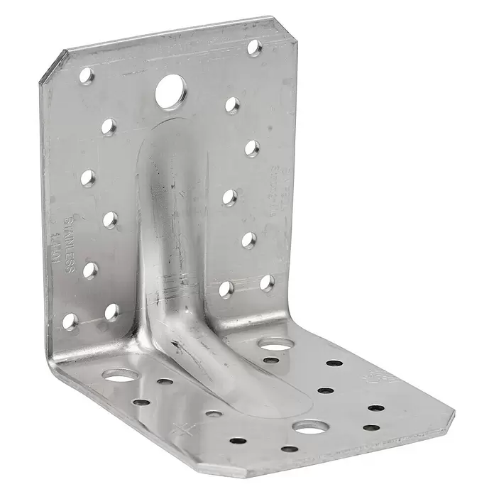 Simpson Strong-Tie Winkelverbinder ABR-S - 105 x 90 x 105 mm, Edelstahl, Gleichschenklig - Diagonale Ansicht