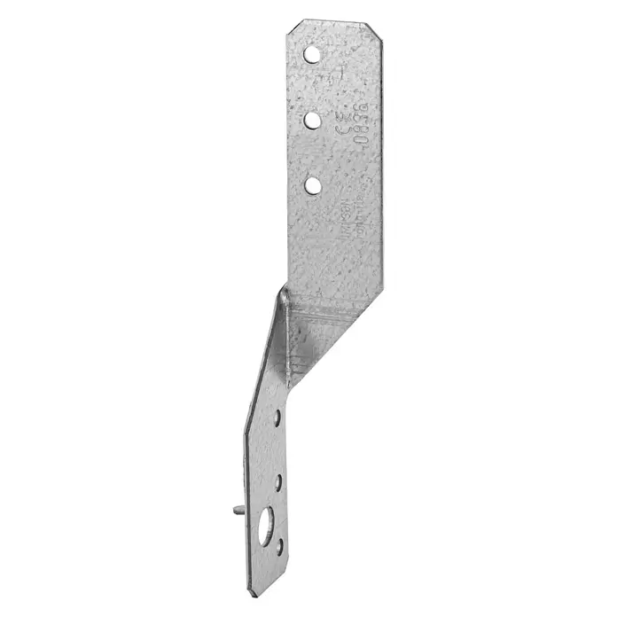 Simpson Strong-Tie Pfettenanker PFU - Rechts, 10 Löcher, 250 x 30 mm, Sendzimir verzinkt - Vorderansicht