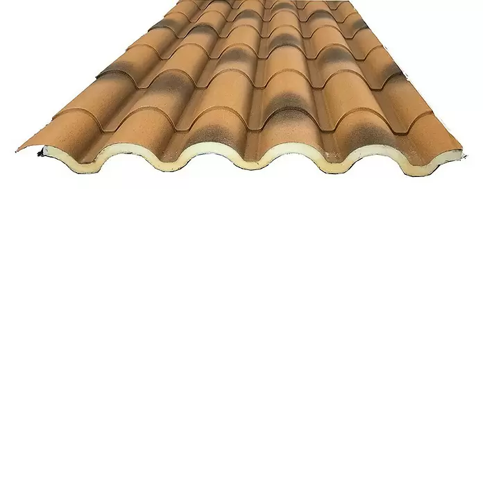 Panel de sándwich  Coppo Tek Alvero - 2,58 m x 1,04 m x 15 mm, Teja - Primer plano