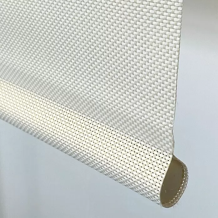 Estor enrollable screen 10% - An x Al: 120 x 190 cm, Blanco lino - Primer plano