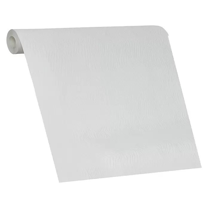 SCHÖNER WOHNEN-Kollektion Vliestapete Maserung - Weiß/Grau, Grafisch, 10,05 x 0,53 m - Diagonale Ansicht