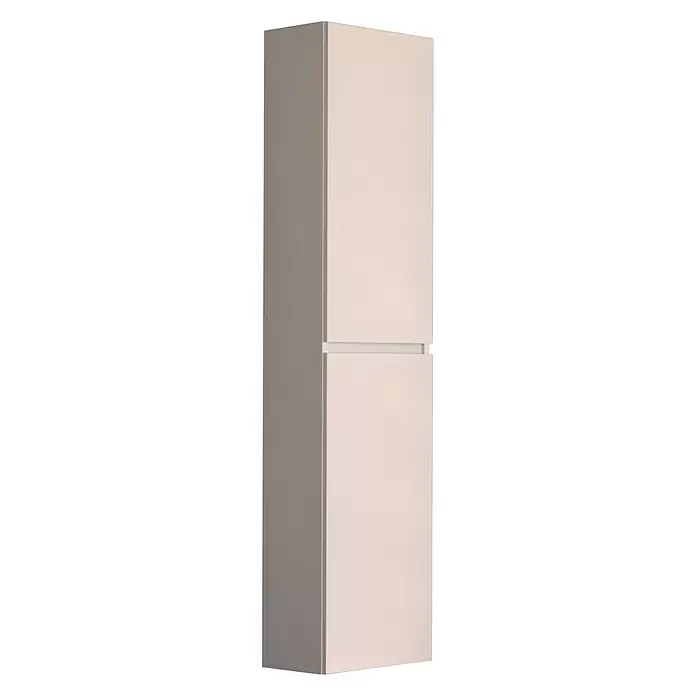 Hochschrank Aqua - 2 Türen, Weiß, Hochglanz, Wandmontage - Diagonale Ansicht