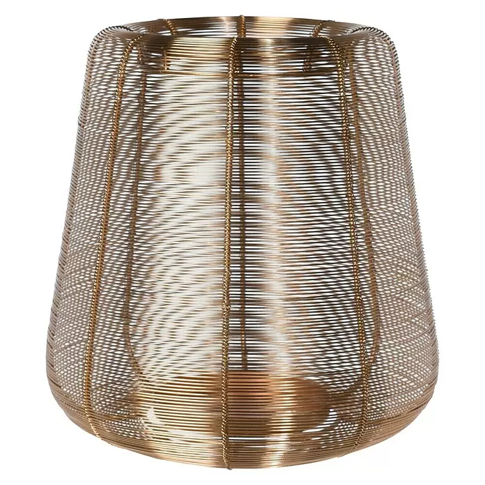 Draadlantaarn - Goud, 29 cm - Vooraanzicht