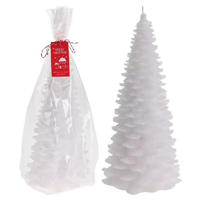 Decoratieve kaars - 19 cm, Wit, 1 stk. - Vooraanzicht
