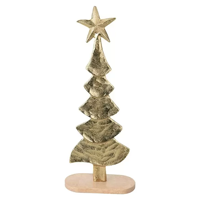 Decoratief artikel - 35 cm, Hout, Goud, 1 stk. - Vooraanzicht