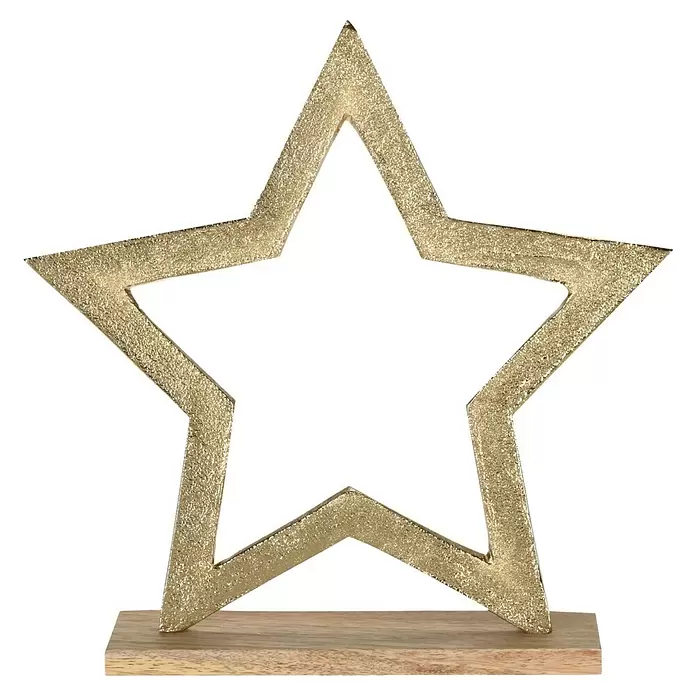 Decoratief artikel - 19 cm, Goud, Hout, 1 stk. - Vooraanzicht