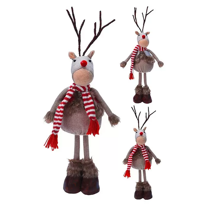 Decoratief figuur Rendier staand - Meerkleurig, 1 stk., 48 cm - Vooraanzicht