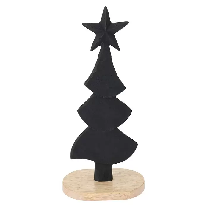 Decoratief artikel - 22 cm, Hout, Zwart, 1 stk. - Vooraanzicht