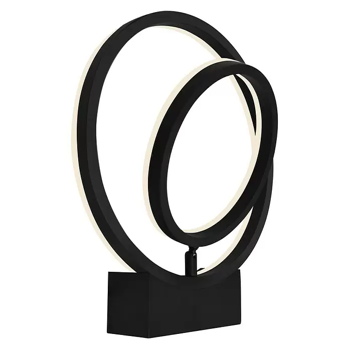 Lavida Ring LED-Wandleuchte - 18 W, L x B x H: 30 x 6 x 34 cm, Schwarz, Neutralweiß - Diagonale Ansicht
