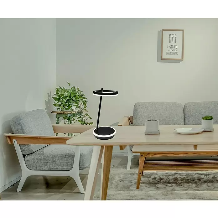 Lavida Ring LED-Tischleuchte - 18 W, Schwarz, Neutralweiß - Stimmungsaufnahme