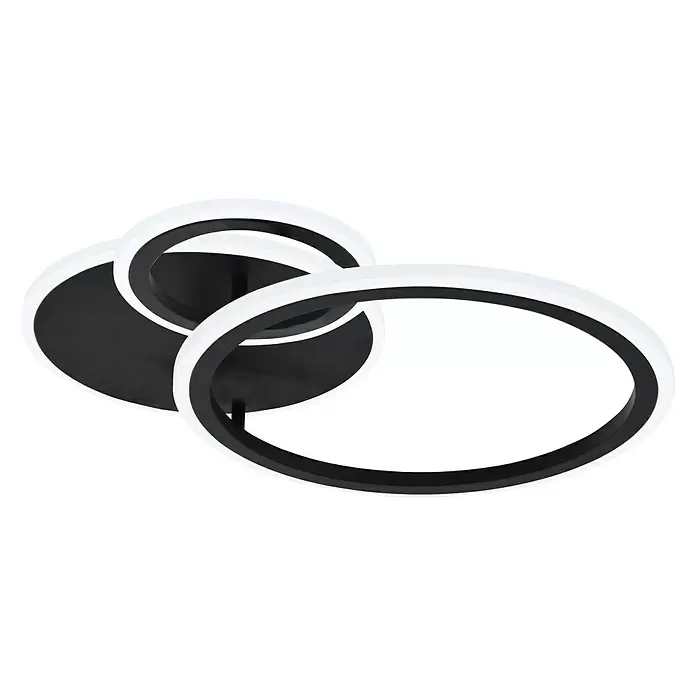 Lavida Ring LED-Deckenleuchte - 40 W, L x B x H: 53 x 47,5 x 9 cm, Schwarz, Warmweiß - Ansicht von unten
