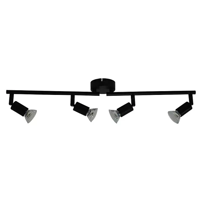 Tween Light LED-Deckenstrahler Bari - 16 W, L x B x H: 60,5 x 8 x 13,5 cm, Schwarz, Schwarz, Warmweiß, 4 Stk. - Vorderansicht