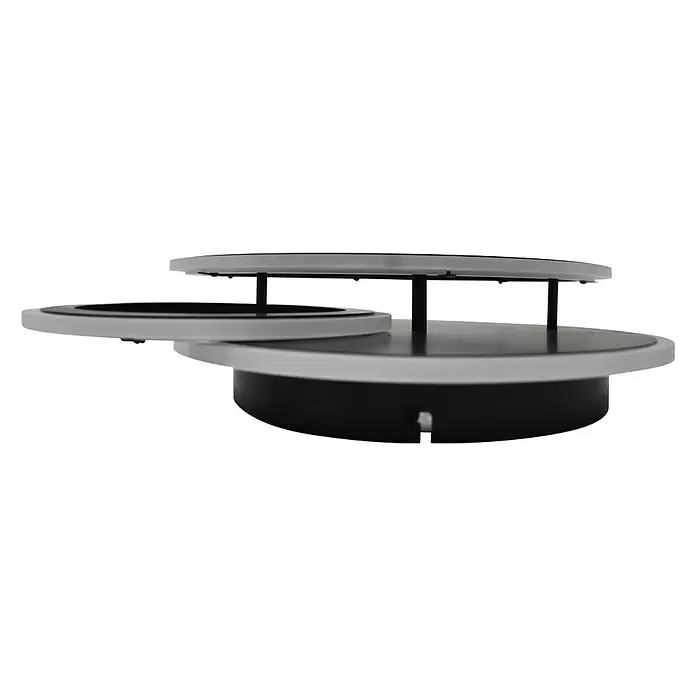 Lavida Ring LED-Deckenleuchte - 40 W, L x B x H: 53 x 47,5 x 9 cm, Schwarz, Warmweiß - Linke Seitenansicht