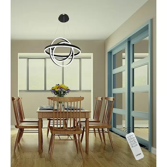 Lavida Ring LED-Pendelleuchte rund - Ø x H: 50 x 120 cm - Stimmungsaufnahme