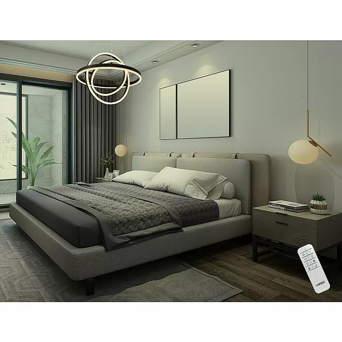 Lavida Ring LED-Pendelleuchte rund - Ø x H: 50 x 120 cm - Stimmungsaufnahme