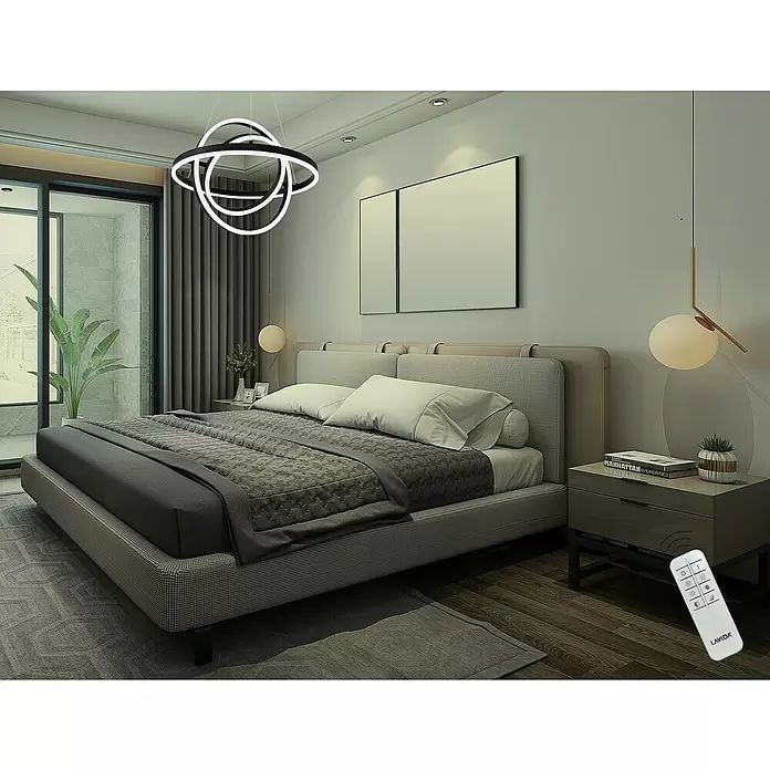 Lavida Ring LED-Pendelleuchte rund - Ø x H: 50 x 120 cm - Stimmungsaufnahme