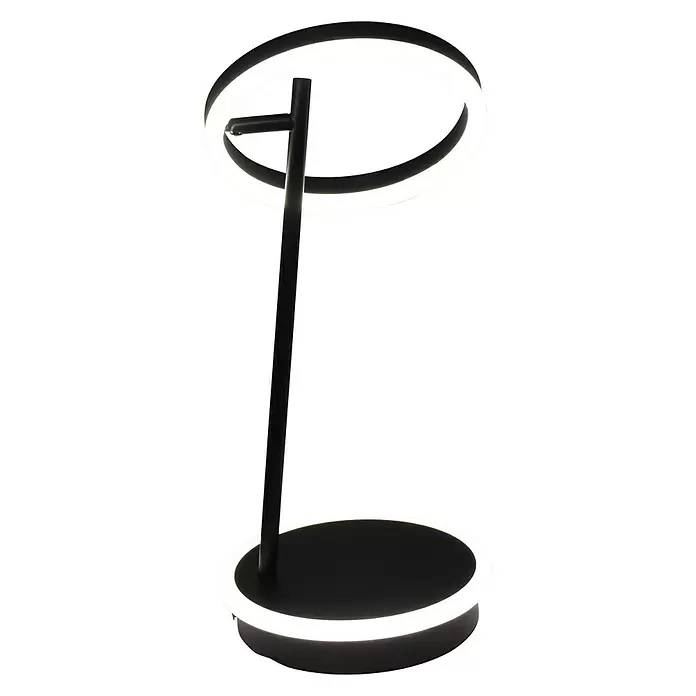 Lavida Ring LED asztali lámpa - 18 W, Fekete, Semleges fehér - Szögletes nézet
