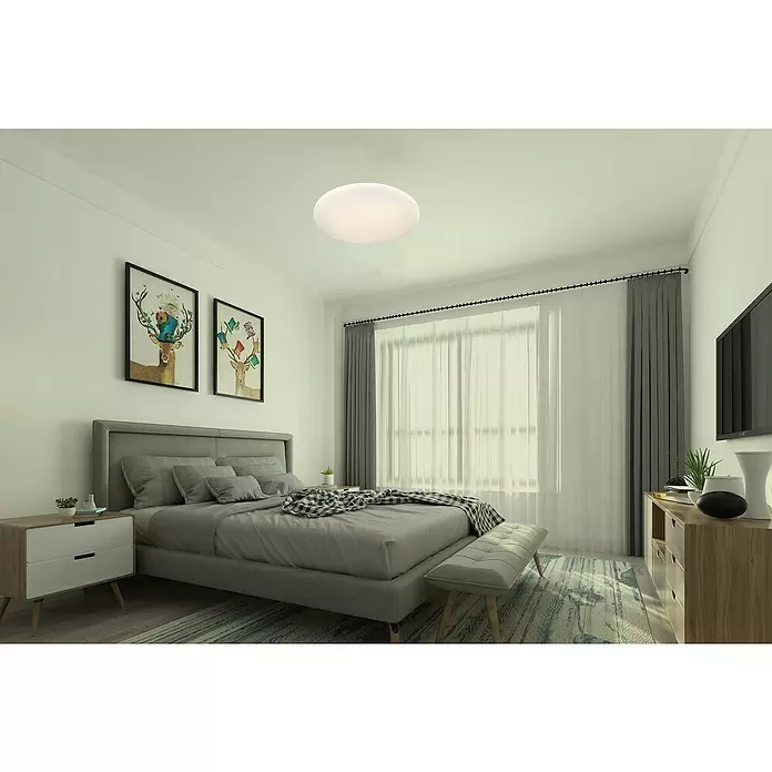 Tween Light LED-Deckenleuchte rund Venezia - 30 W, Ø x H: 500 mm x 7,5 cm, Weiß, Warmweiß - Stimmungsaufnahme
