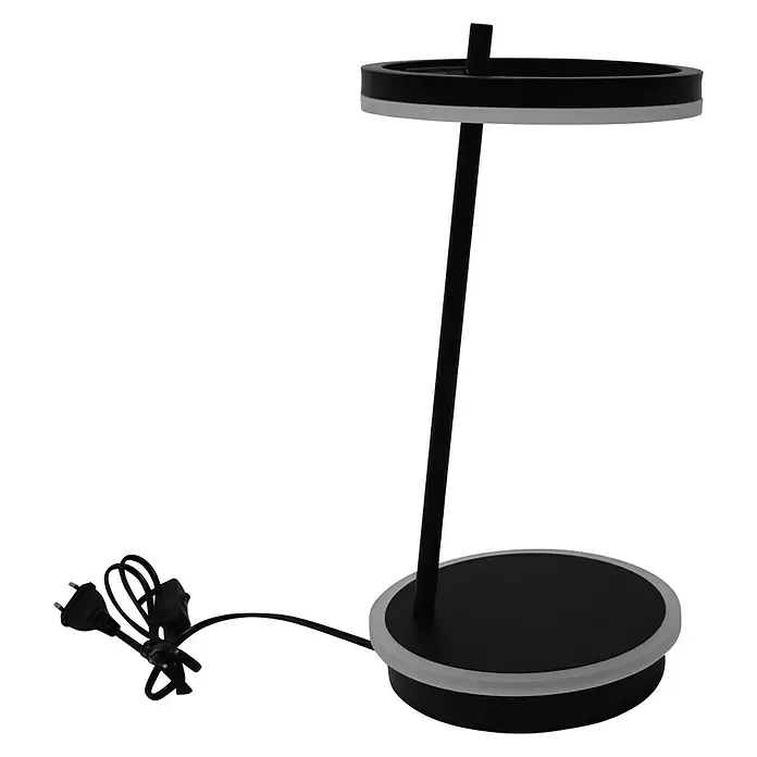 Lavida Ring LED-Tischleuchte - 18 W, Schwarz, Neutralweiß - Diagonale Ansicht