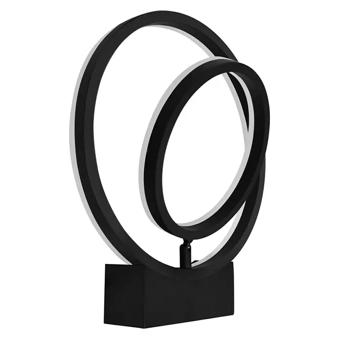 Lavida Ring LED-Wandleuchte - 18 W, L x B x H: 30 x 6 x 34 cm, Schwarz, Neutralweiß - Diagonale Ansicht