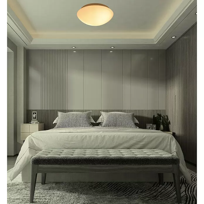 Tween Light Plafón redondo Taviano - 80 W, Ø x Al: 300 mm x 12 cm, Blanco - Foto ambiente
