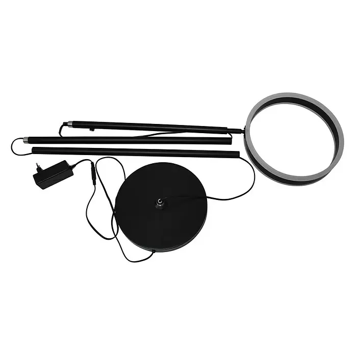 Lavida Ring LED-Stehleuchte - Höhe: 180 cm, Schwarz, Warmweiß - Ansicht von oben