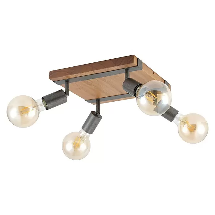 Tween Light Deckenstrahler Rom - 100 W, L x B x H: 28 x 28 x 9 cm, Braun/Schwarz - Ansicht von unten
