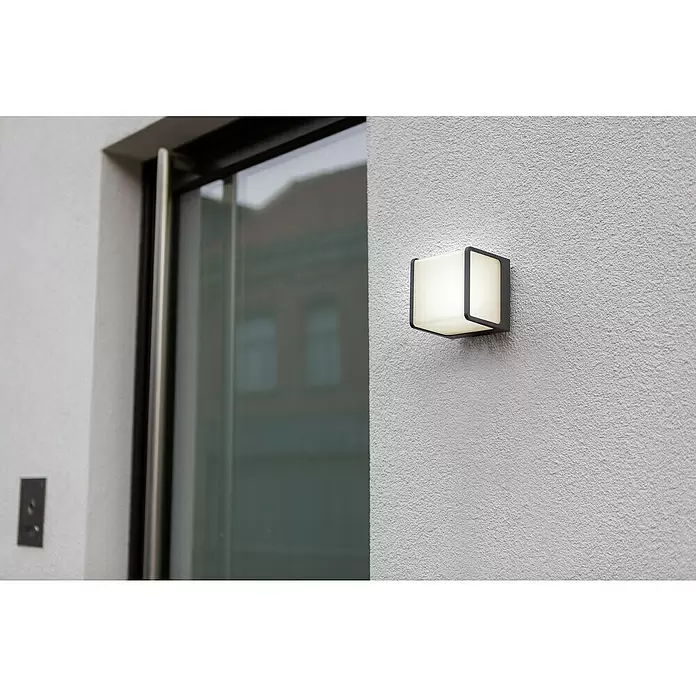 Lutec LED-Außenwandleuchte - 15 W, Anthrazit, IP54 - Stimmungsaufnahme