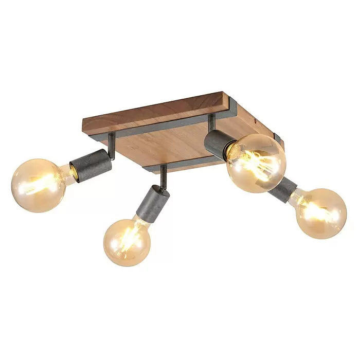 Tween Light Deckenstrahler Rom - 100 W, L x B x H: 28 x 28 x 9 cm, Braun/Schwarz - Ansicht von unten