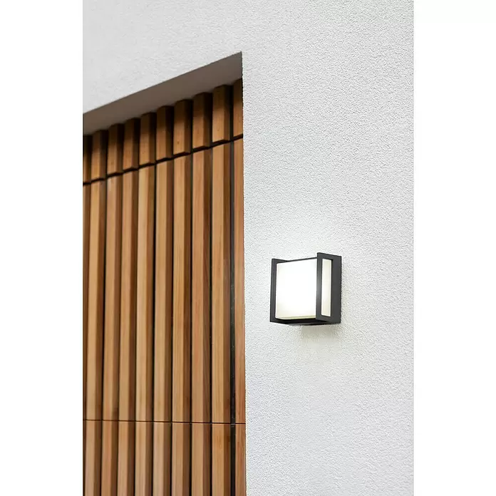 Lutec LED-Außenwandleuchte - 8 W, Anthrazit, IP54 - Stimmungsaufnahme