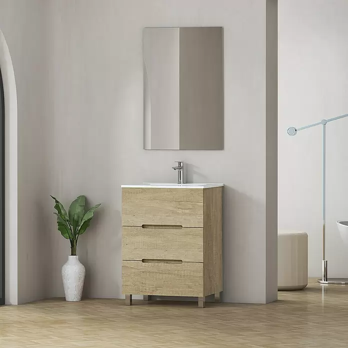 Mueble de lavabo Lanza - L x An x Al: 44,6 x 60 x 83,3 cm, Nature - Foto ambiente