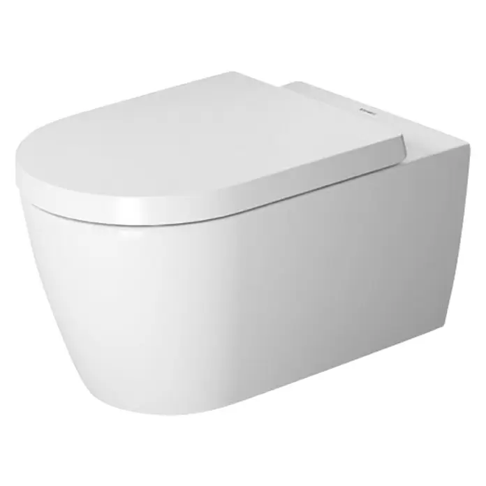 Duravit ME by Starck Wand-WC Typ 2 - Mit Spülrand, Mit schmutzabweisender Glasur, Spülform: Tief, WC Abgang: Waagerecht, Weiß - Diagonale Ansicht