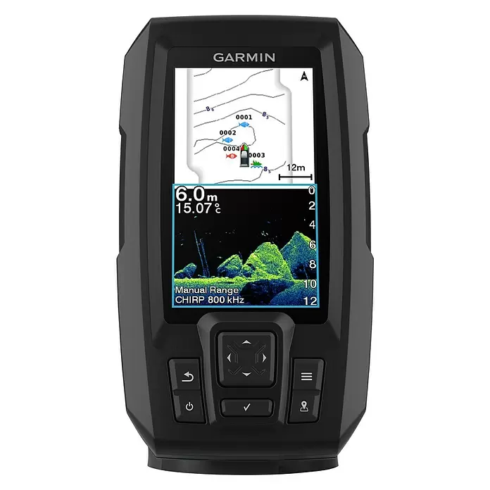 Garmin Fishfinder Striker Vivid 4cv - Geber: GT20 Geber, Bildschirmtyp: WVGA-Farbdisplay - Vorderansicht