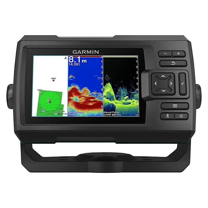 Garmin Fishfinder Striker Vivid 5cv - Geber: GT20 Geber, Bildschirmtyp: WVGA-Farbdisplay - Vorderansicht