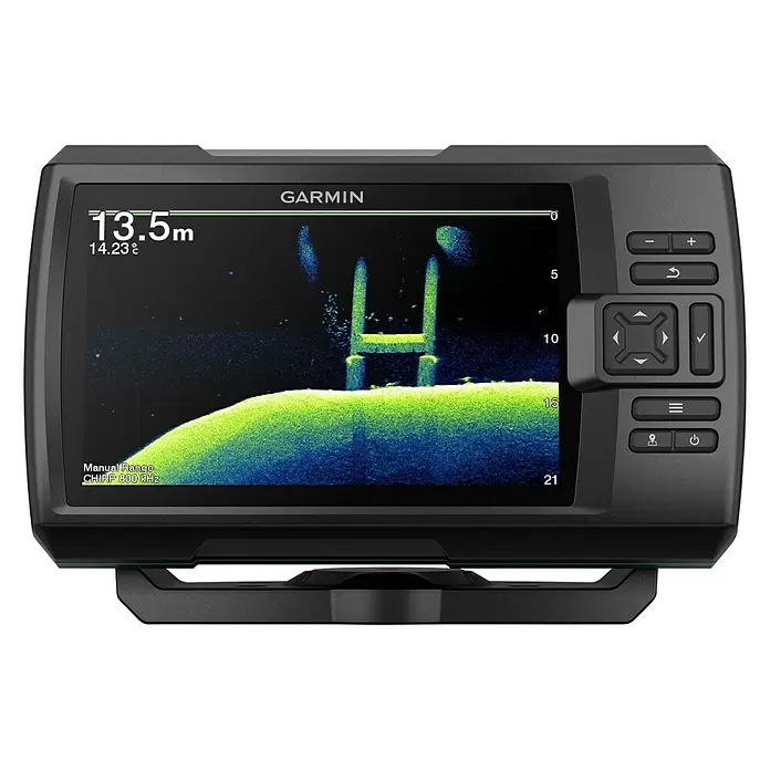 Garmin Fishfinder Striker Vivid 7cv - Geber: GT20 Geber, Bildschirmtyp: WVGA-Farbdisplay - Vorderansicht