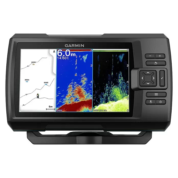 Garmin Fishfinder Striker Vivid 7cv - Geber: GT20 Geber, Bildschirmtyp: WVGA-Farbdisplay - Vorderansicht