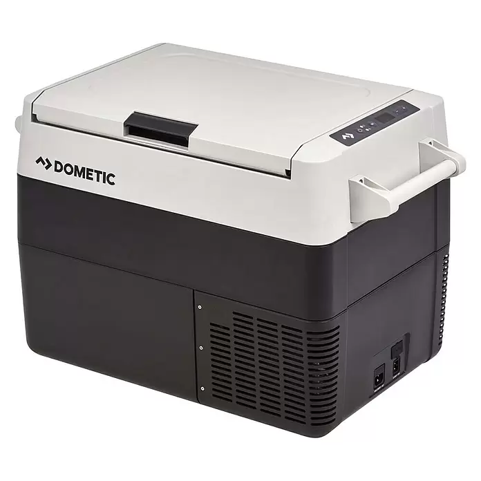 Elektrokühlbox - 44 l, Dunkelgrau/Weiß - Diagonale Ansicht