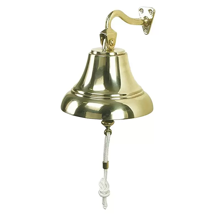 Glocke - Durchmesser: 15 cm, Messing - Diagonale Ansicht