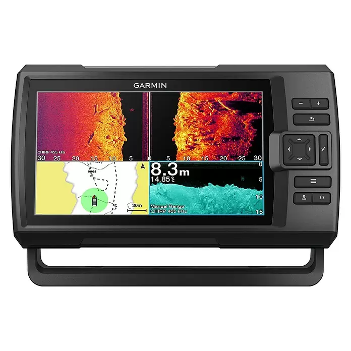 Garmin Fishfinder Striker Vivid 9sv - Geber: GT52 Geber, Bildschirmtyp: WVGA-Farbdisplay - Vorderansicht