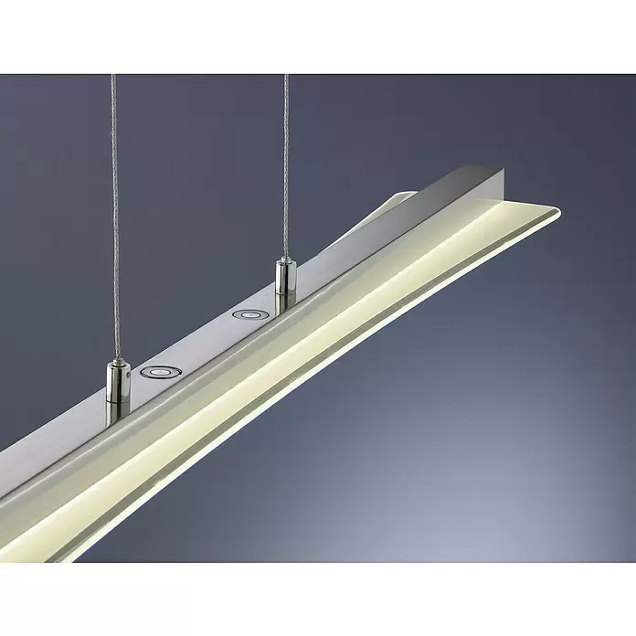 Reality Leuchten LED-Pendelleuchte Smash - 18 W, L x B x H: 12 x 100 x 150 cm, Nickel - Detailaufnahme