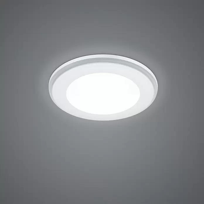 Trio Leuchten LED-Einbauleuchte rund Aura - 5 W, Ø x H: 82 mm x 4 cm, Weiß - Stimmungsaufnahme